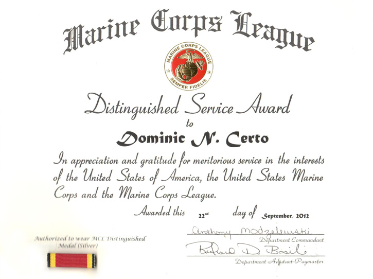 Dominic Certo Marine Corps League